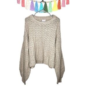 Pink Lily Boutique Cream Beige Chunky Oversized Knitted Sweater Size Extra Large